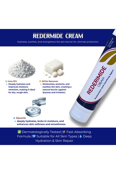 UBM Rederimide Cream 10% Urea - For Cracked Heels, Strawberry Skin, Exfoliation & Excessive Dryness.