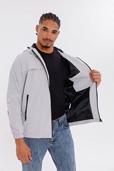 Firststops Ανδρικό υφασμάτινο Nova με κουκούλα, κομψό εποχιακό αδιάβροχο που αντιστέκεται στο νερό και τον άνεμο