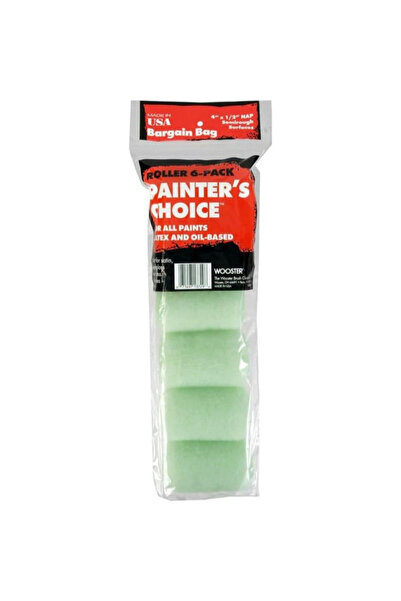 Wooster 6-Piece Painter's Choice Paint Roller Cover 4 x 1/2inch
