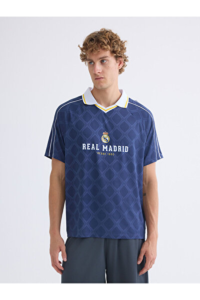 LC Waikiki XSIDE ACTIVE Polo Yaka Real Madrid Baskılı Erkek Taraftar Tişört