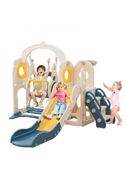 Nichiduta Garden Spatiu de joaca pentru copii 3in1 Blue de interior/exterior, cu platforma, tobogan,