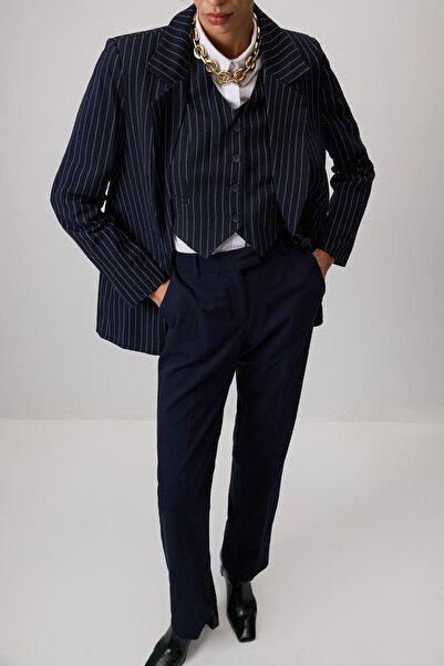 Touché Privé Striped Vest Jacket Set