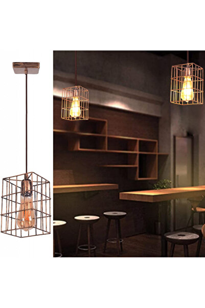 Twsxte candelabru suspendat, metal, cupru, 11,5 x 11,5 x 110 cm