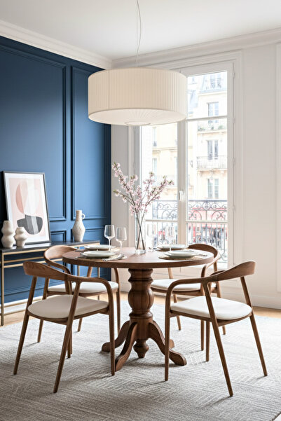 Woodenbend Tonga Ceviz Rengi Masa Sandalye Takımı 100x100 İskandinav Modern 4...