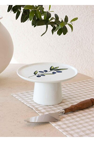 The Mia Olivos Ayaklı Servis Tabağı 10x19 cm