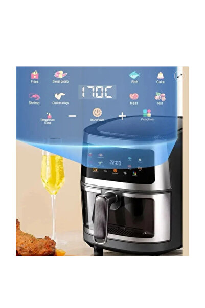 Generic Silvercrest 8L Digital Air Fryer 2400W – LCD Touch Control, 360° Rapid Air Circulation