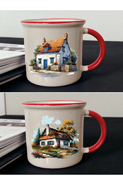 lili hediyelik كوبان أحمران بتصميم منزل القرية - هدية للأولاد بعمر 8 سنوات، أ...