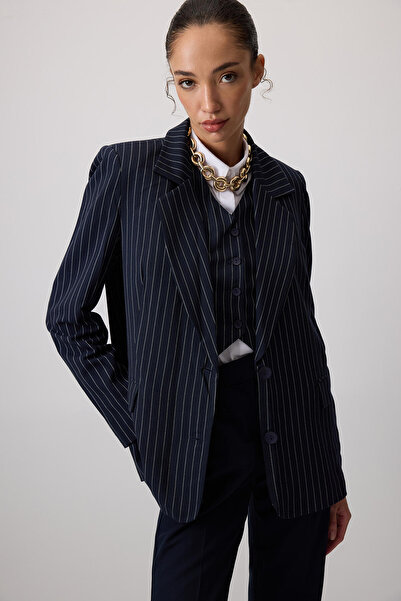Touché Privé Striped Vest Jacket Set