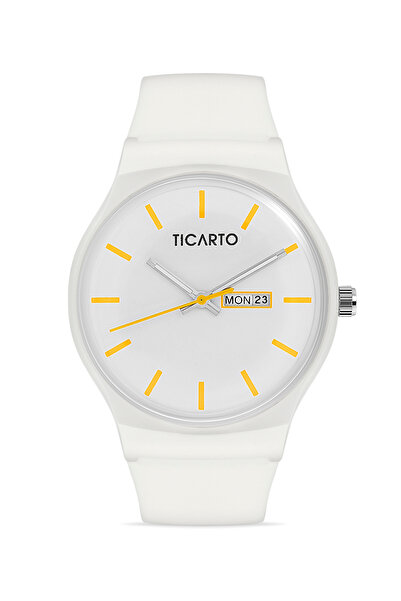 Ticarto Unisex Silicone White-Yellow Wristwatch Tctsr004408S0204