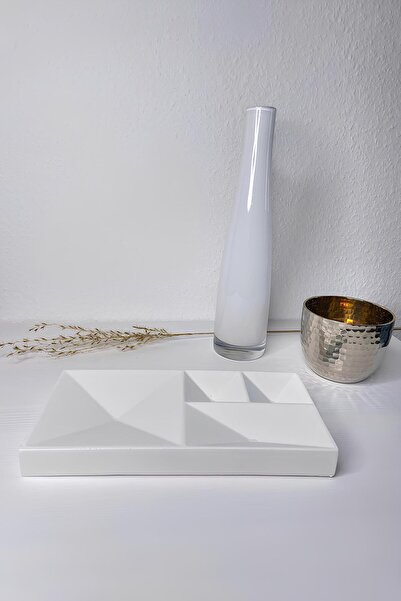 betonmall Concrete Geometric Jewelry Organizer | Ring, Necklace, Earring and Watch Organizer Decorative Tray