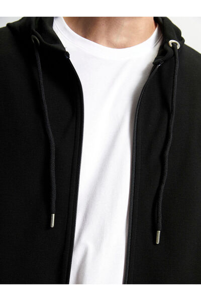 LC Waikiki New Season Hooded Long Sleeve Men's Zippered Sweatshirt