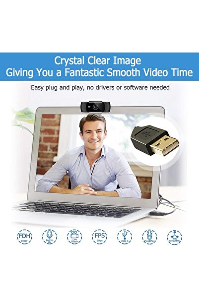 ON Electronics Baytion Webcam with Microphone, HD 1080P Web Camera Computers Desktop Laptop with Auto Light