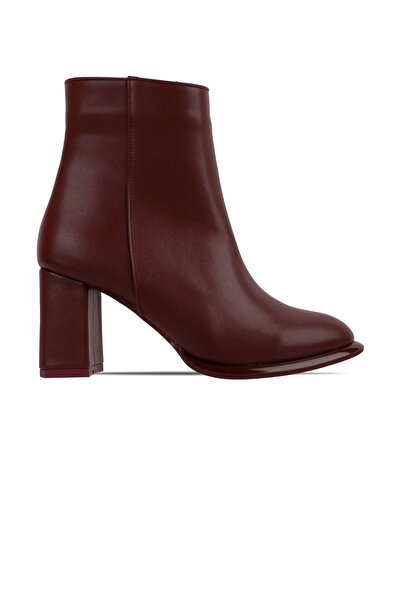 MY DERİ Zezy Жіночі черевики на підборах із застібкою-блискавкою та круглим н...