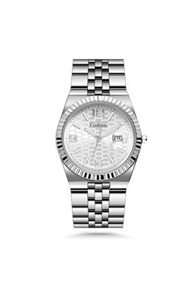 catera Men's watch with a silver-colored steel strap and a white dial