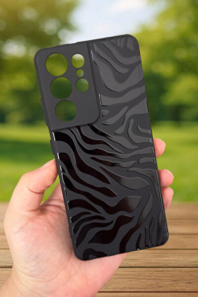 Vip Case Samsung Galaxy S21 Ultra Uyumlu Zebra Desenli Silikon Darbe Emici Kl...