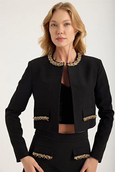 HomeStore Short Sequin Embroidered Jacket