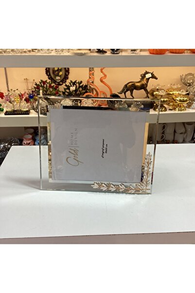 Gold home design Kristal Taşlı Cam Fotoğraf Çerçevesi 20x25