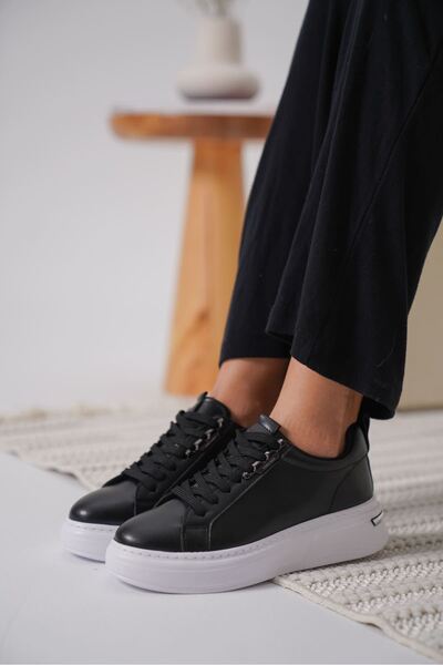 Zerenyus Nova Premium Women's Black Sneaker with Silver Detail