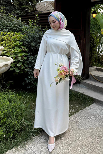 Ceylan Otantik White Shawl Collar Dress