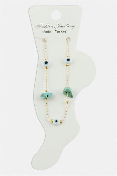 Marsilyan Evil Eye Broken Natural Stone Anklet