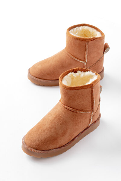 lina step Taba Süet İçi Kürklü Ortopedik Kaymaz Taban Çocuk Kışlık Bot