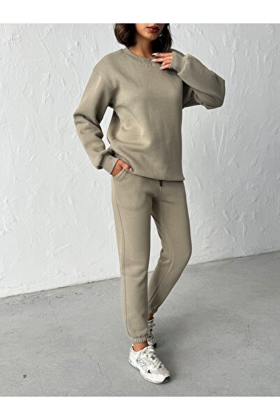 KAPHONE Women's 0 Collar 3 Thread Tracksuit Set