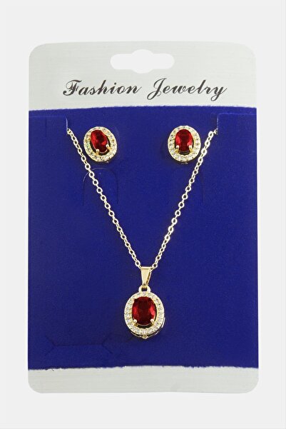 Marsilyan Oval Zircon Stone Set Necklace Ilkel-Bjt940