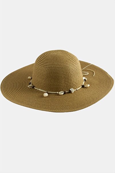 Ronanna قبعة شاطئ من القش على شكل صدفة البحر