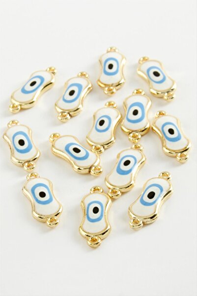 Marsilyan Oval Nazar Double Handle Enamel Bracelet and Pendant Apparatus 1 Pi...