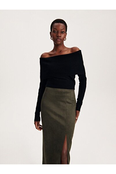 Sima Butik KADIN YIRTMAÇLI KALEM ETEK