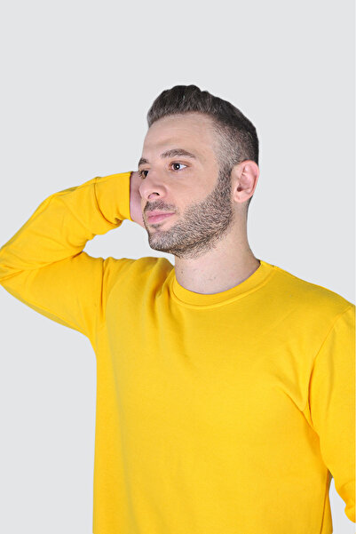 NİSANOĞLU TEKSTİL 20-10 2İP OPENEND SARI 0 YAKA SWEATSHIRT