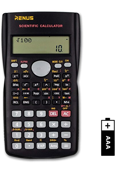 Renus 2-Line Engineering Scientific Calculator Function Calculator for Student and Teacher (GREY)