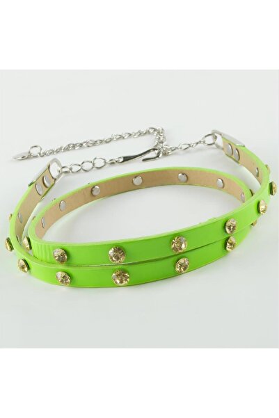 Marsilyan Classic Leather Stone Belt Ilkel-Bjt940