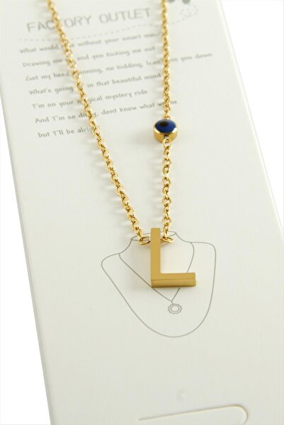 ZERO LAND Wizard Yellow Color Letter Steel Necklace-L