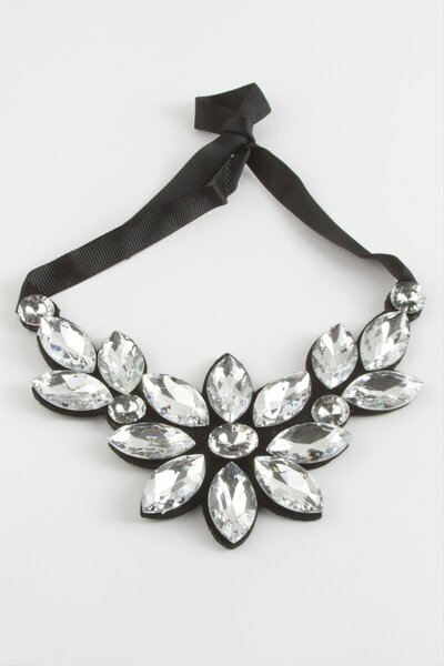 Marsilyan Flower Stone Collar Necklace Ilkel-Bjt940