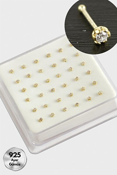 Genel Markalar 2 mm Zirkon Tek Taşlı Gümüş Hızma 36 Adet