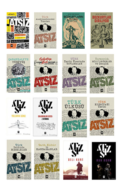 Ötüken Neşriyat Atsız 16 Kitap Eksiksiz Set/ÖZEL BASKILI KRAFT DEFTER HEDİYE