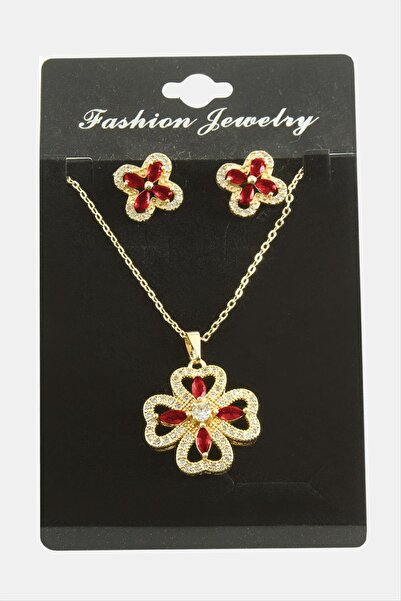 Marsilyan Flower Zircon Stone Set Necklace Ilkel-Bjt940