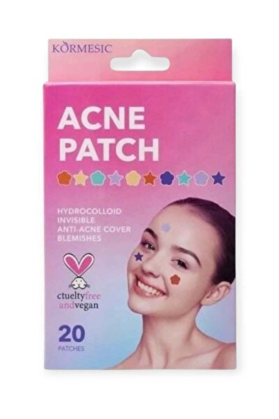 Kormesic رقعة علاج حب الشباب الهيدروكولويدية للوجه بنجوم ملونة - ٢٠ قطعة