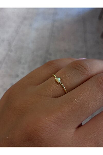 Miltonia Opal Taşı Kalp 925s Ayarlanilir Gümüş Yüzük