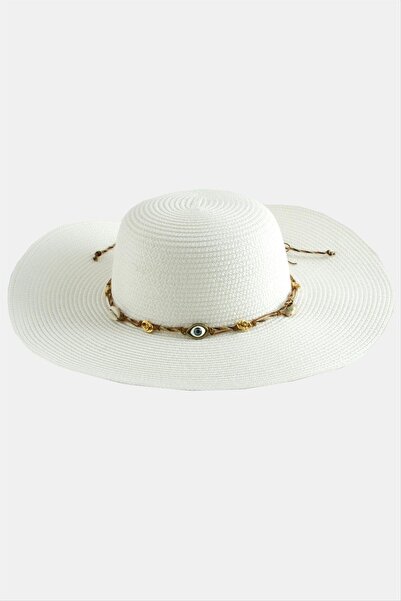 TakÇalıştır Eye Knitted Chain Straw Hat