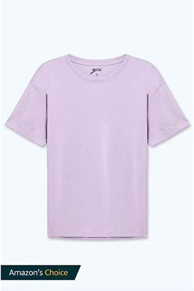 Brix Γυναικείο κοντομάνικο άνετο μπλουζάκι από 100% βαμβάκι 3507 Λιλά Χρώμα