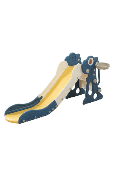 Nichiduta Garden Dinosaur Blue indoor/outdoor children's slide with mini basketball hoop and