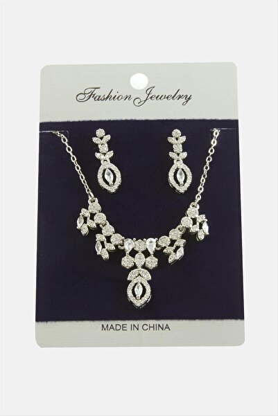 OSENSE مجموعة قلادة من حجر الزركون على شكل زهرة