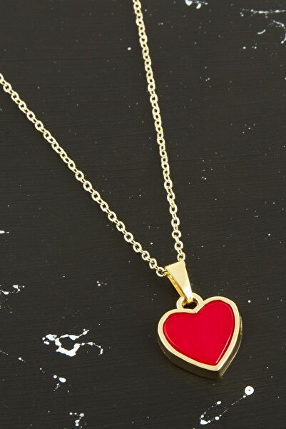 Marsilyan Heart Polyester Necklace Ilkel-Bjt940