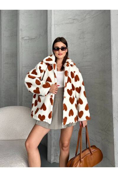 Bella Breeze Kadın Kalp Desenli Polar Mont