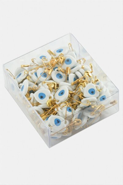 ZERO LAND Msa-Shop Heart Evil Eye Beaded Hook Needle 100 Pieces-White