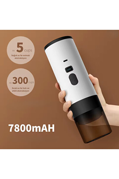 IQTECH Kablosuz Elektrikli Taşınabilir Espresso Kahve Makinesi – Araba, Ev ve Kamp İçin Kapsül ve Toz Kahve