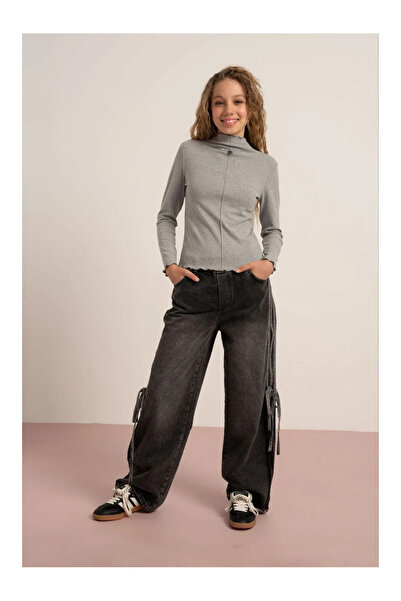 QUEEN KİDS بنطلون كوين كيدز للفتيات 7865 أنثراسيت