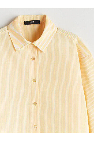 LC Waikiki Sari Basic Uzun Kollu Kız Çocuk Gömlek